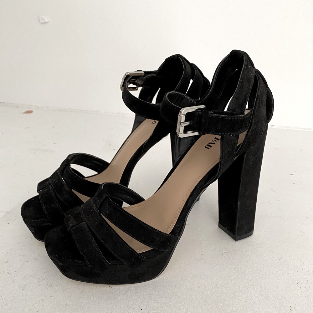JustFab black platform high heels